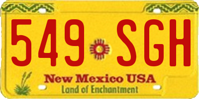 NM license plate 549SGH