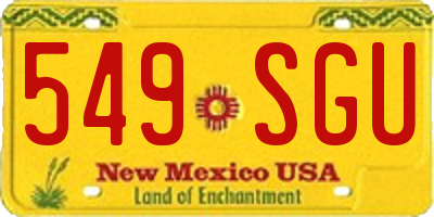 NM license plate 549SGU