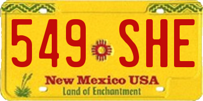 NM license plate 549SHE