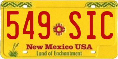 NM license plate 549SIC