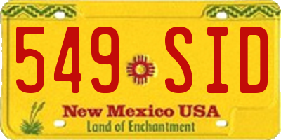 NM license plate 549SID