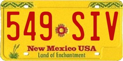 NM license plate 549SIV
