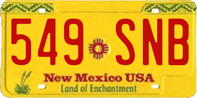 NM license plate 549SNB