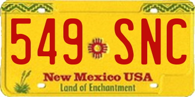 NM license plate 549SNC