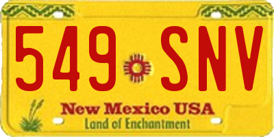 NM license plate 549SNV