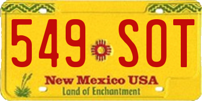 NM license plate 549SOT