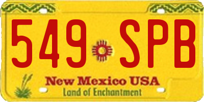 NM license plate 549SPB