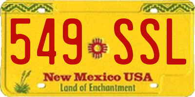 NM license plate 549SSL