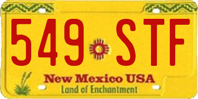 NM license plate 549STF
