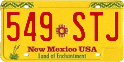 NM license plate 549STJ