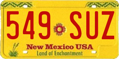 NM license plate 549SUZ