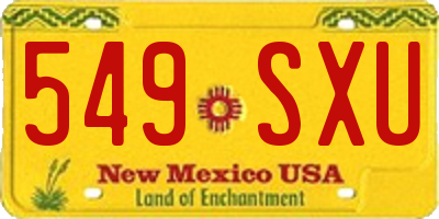 NM license plate 549SXU