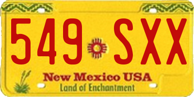 NM license plate 549SXX