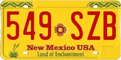 NM license plate 549SZB