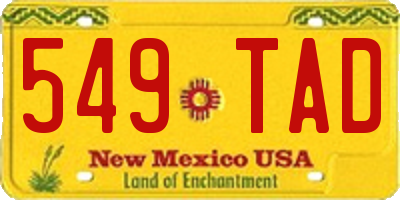 NM license plate 549TAD