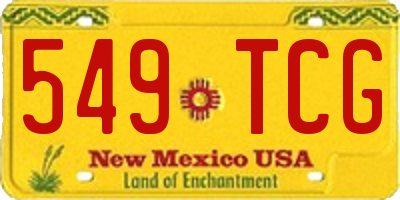 NM license plate 549TCG