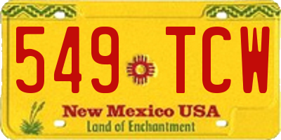 NM license plate 549TCW
