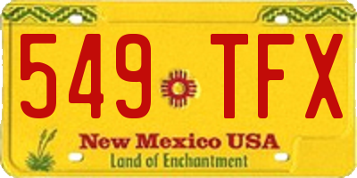 NM license plate 549TFX