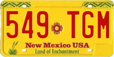 NM license plate 549TGM