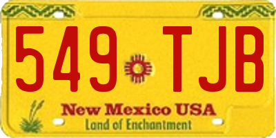 NM license plate 549TJB