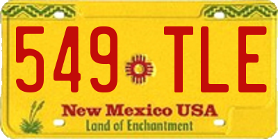 NM license plate 549TLE