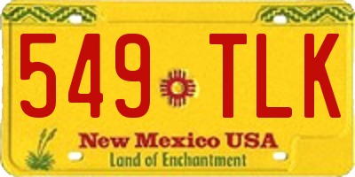 NM license plate 549TLK