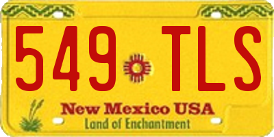NM license plate 549TLS