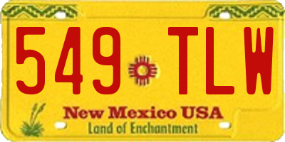 NM license plate 549TLW