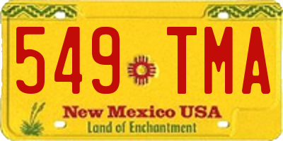 NM license plate 549TMA