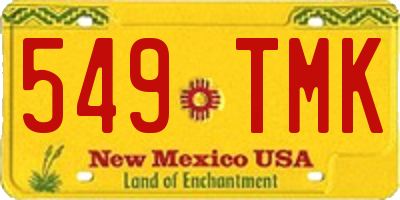 NM license plate 549TMK