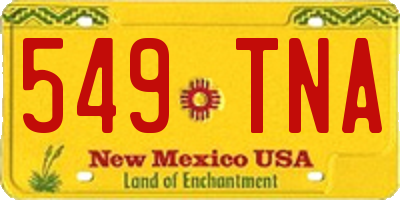 NM license plate 549TNA
