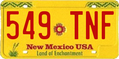 NM license plate 549TNF