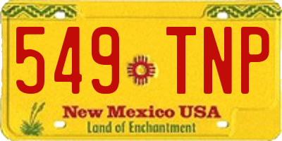 NM license plate 549TNP