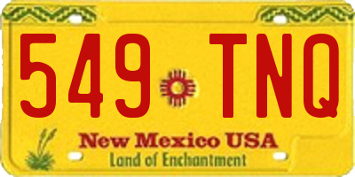 NM license plate 549TNQ