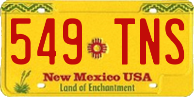 NM license plate 549TNS