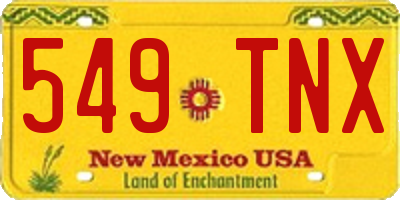 NM license plate 549TNX