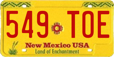 NM license plate 549TOE
