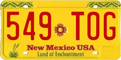 NM license plate 549TOG