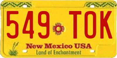 NM license plate 549TOK