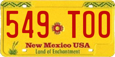 NM license plate 549TOO