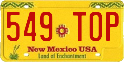 NM license plate 549TOP