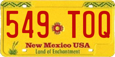 NM license plate 549TOQ