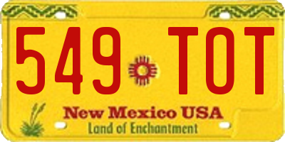 NM license plate 549TOT