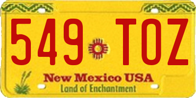 NM license plate 549TOZ
