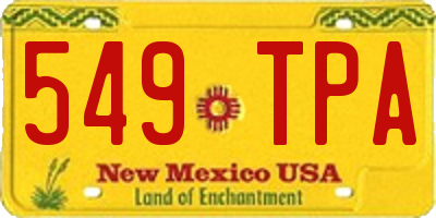 NM license plate 549TPA