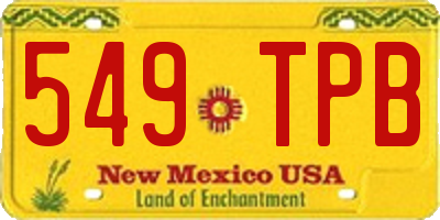NM license plate 549TPB