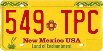 NM license plate 549TPC