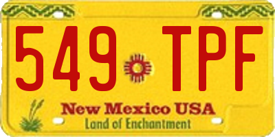 NM license plate 549TPF