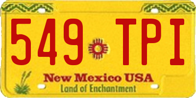 NM license plate 549TPI