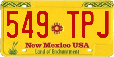 NM license plate 549TPJ